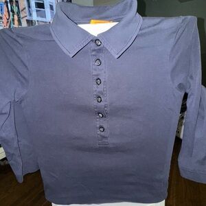 Tory Burch Navy 3/4 Sleeve Polo Shirt sz Medium